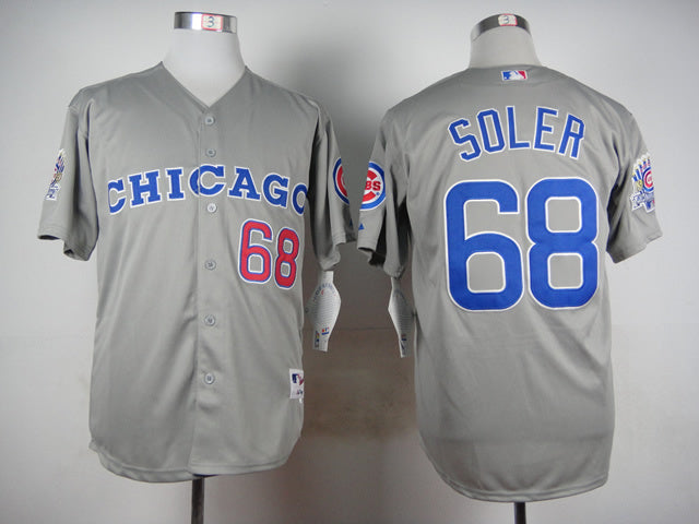 Chicago Cubs #68 Cubs 68 Gray 1990 Inverted Baseball Jersey baseball jersey product view 1