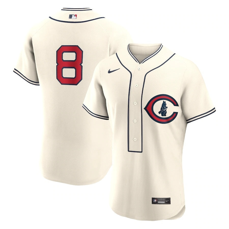 Chicago Cubs #8 Ian Happ 2022 Field of Dreams Authentic Player Jersey - Cream Baseball Jersey baseball jersey product view 1
