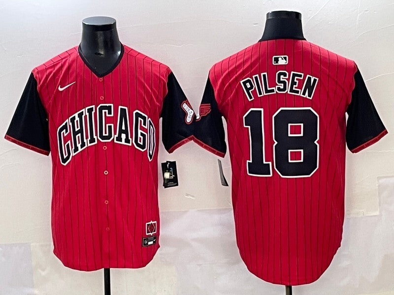 Chicago White Sox #18 Pilsen White Sox Collaboration Style 2 Baseball Jersey baseball jersey product view 1