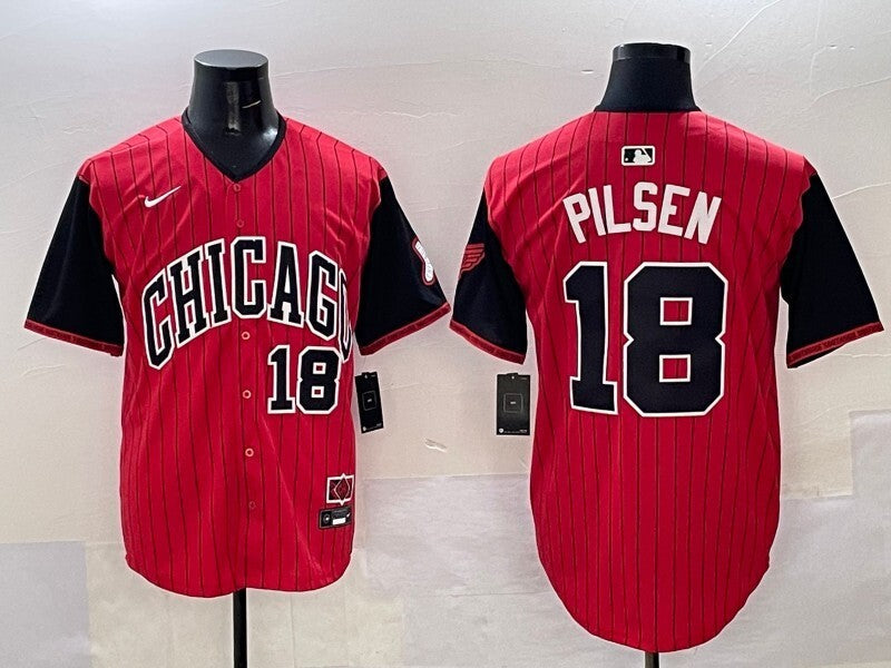 Chicago White Sox #18 Pilsen White Sox Collaboration Style 4 Baseball Jersey baseball jersey product view 1