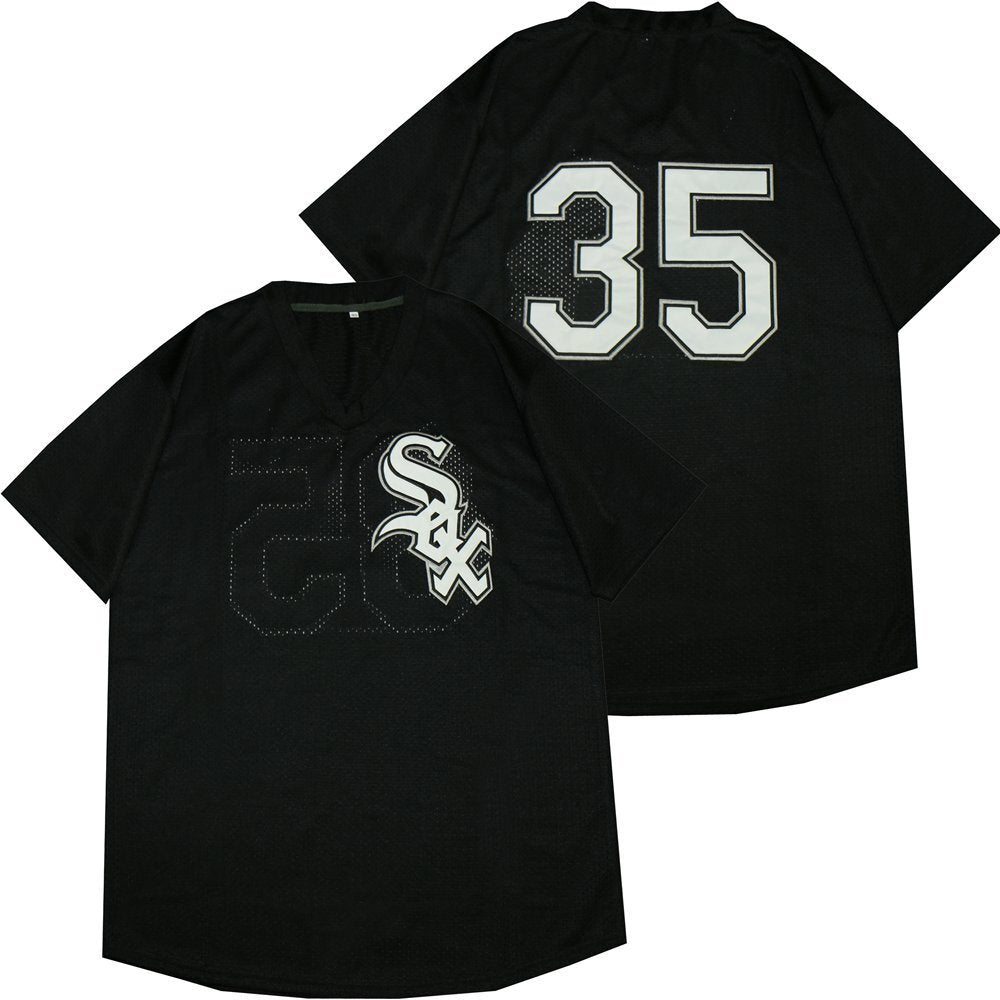 Chicago White Sox #35 Frank Thomas White Sox 35 Black BP Retro Baseball Jersey baseball jersey product view 1