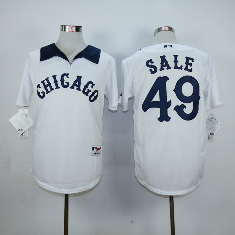 Chicago White Sox #49 White Sox 49 White Inverted Baseball Jersey baseball jersey product view 1
