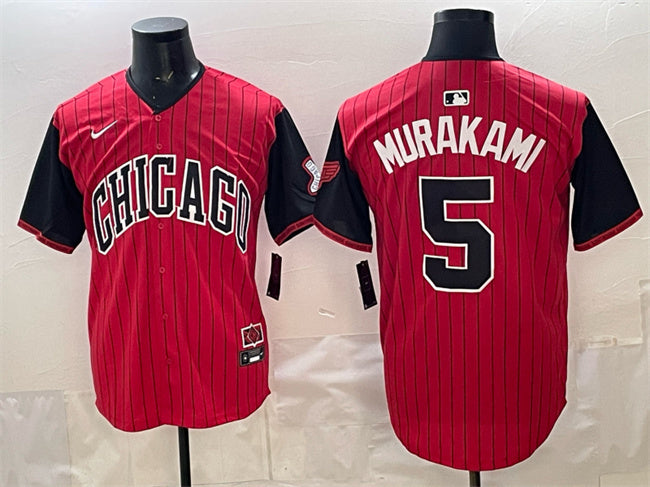 Chicago White Sox #5 Munetaka Murakami Red Black 2025 City Connect Limited Baseball Jersey baseball jersey product view 1