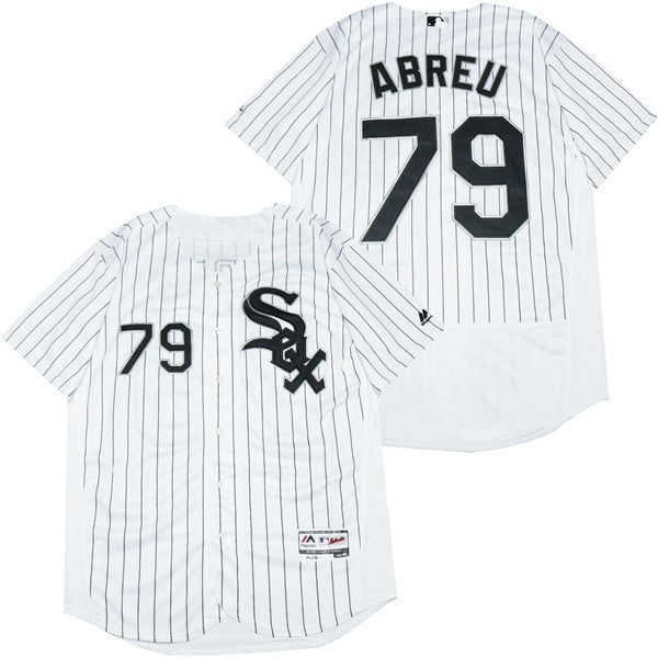Chicago White Sox #79 Jose Abreu White Sox 79 White Black Elite Style 1 Baseball Jersey baseball jersey product view 1