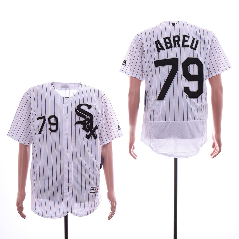 Chicago White Sox #79 Jose Abreu White Sox 79 White Black Elite Style 2 Baseball Jersey baseball jersey product view 1