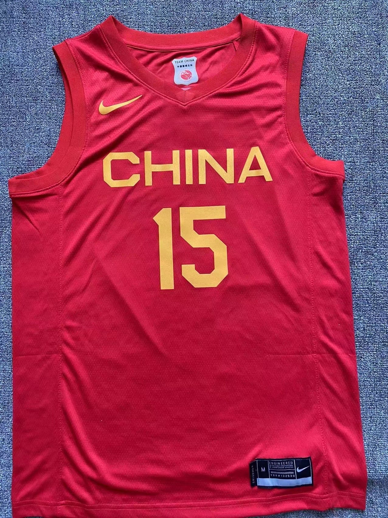 China World Cup Qualifier China Red Style 3 Basketball Jersey basketball jersey product view 1