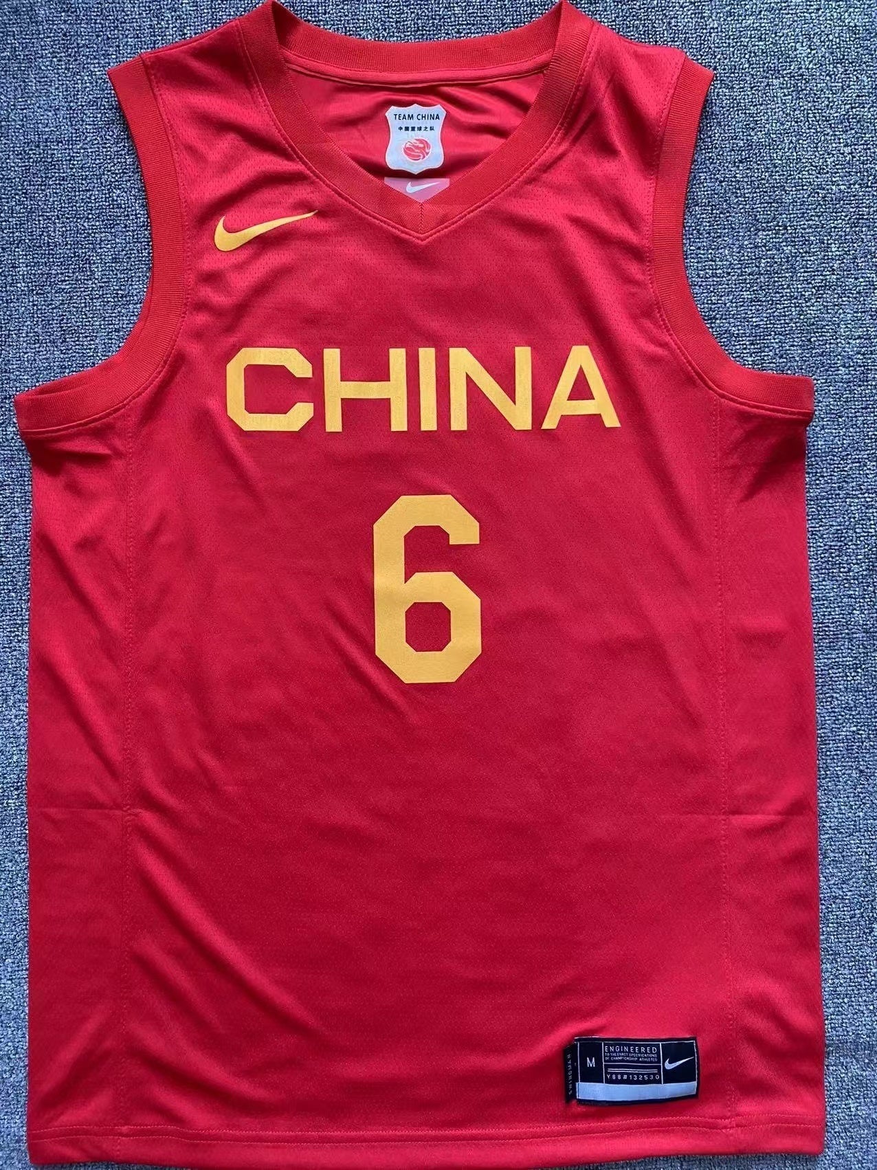 China World Cup Qualifier China Red Style 7 Basketball Jersey basketball jersey product view 1