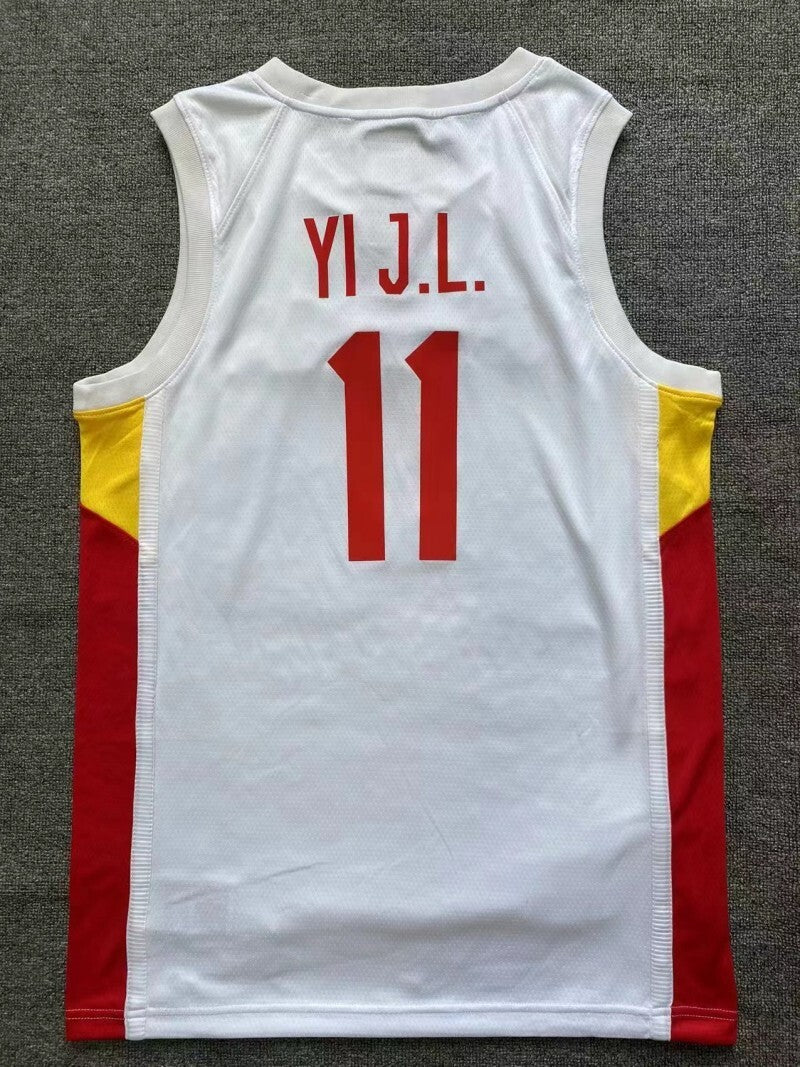 China World Cup Qualifier China White Style 2 Basketball Jersey basketball jersey product view 1