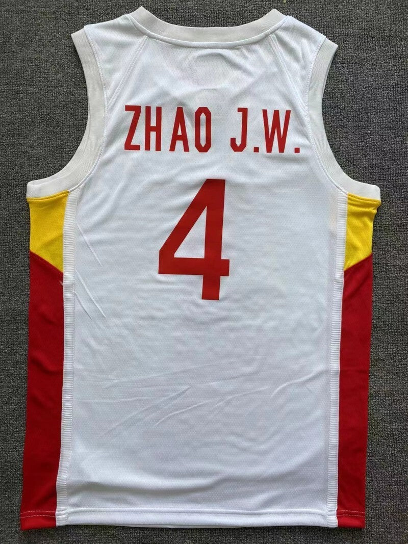 China World Cup Qualifier China White Style 6 Basketball Jersey basketball jersey product view 1