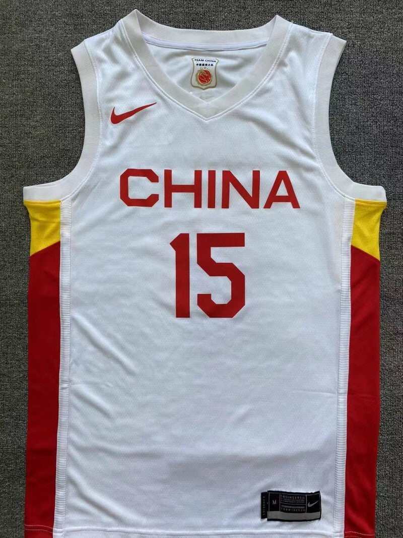 China World Cup Qualifier China White Style 9 Basketball Jersey basketball jersey product view 1
