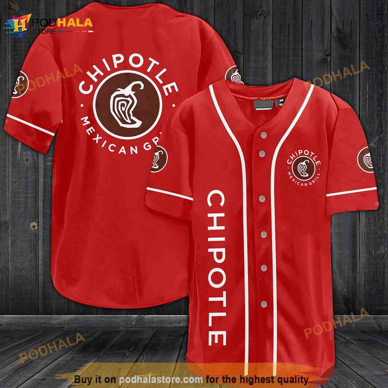 Chipotle Mexican Grill 3D Baseball Jersey baseball jersey product view 1