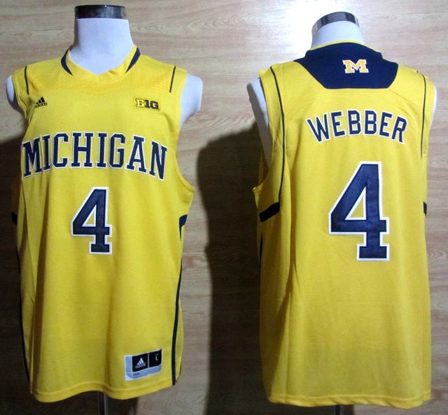 Chirs Webber 4 yellow College Football Jersey football jersey product view 1