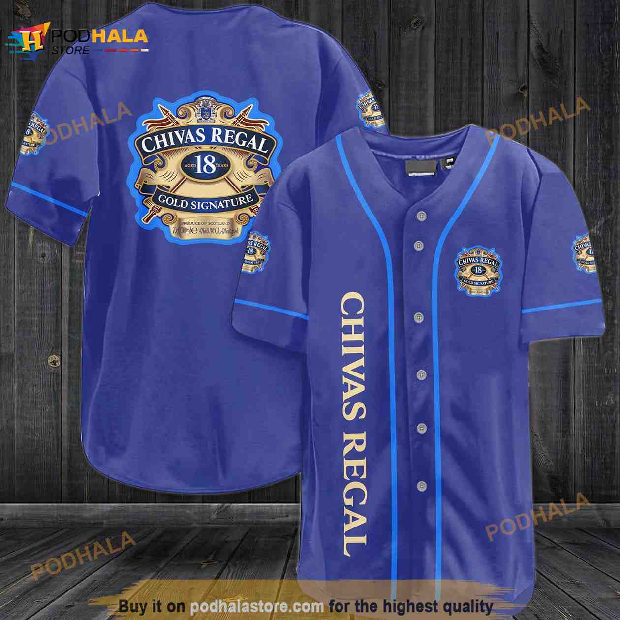 Chivas Regal All Over Print Unisex 3D Baseball Jersey baseball jersey product view 1