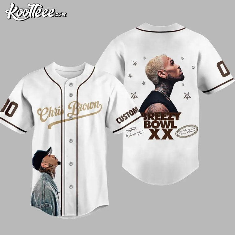Chris Brown Breezy Bowl XX Personalized Baseball Jersey baseball jersey product view 1