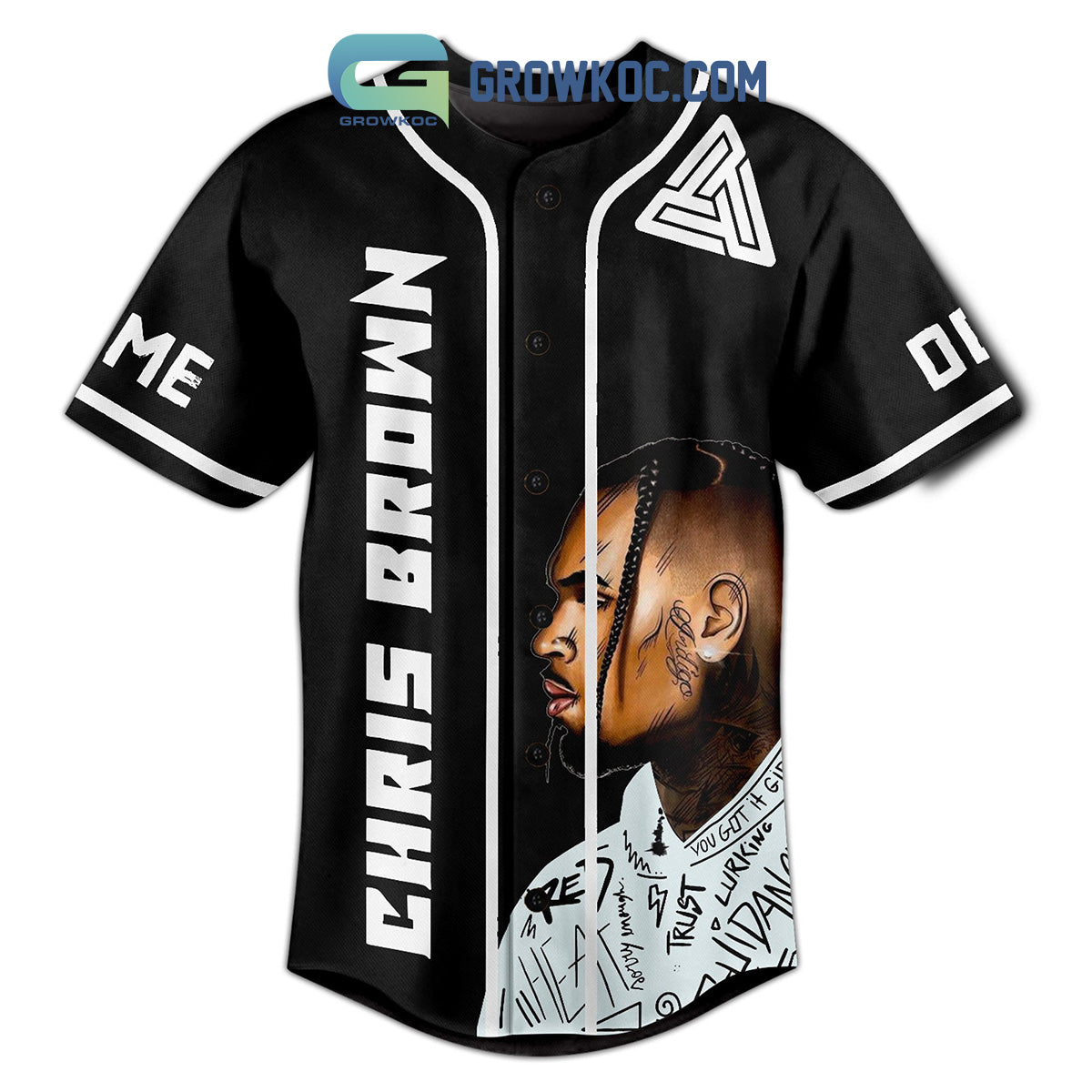 Chris Brown Play No Games Personalized Baseball Jersey baseball jersey product view 3