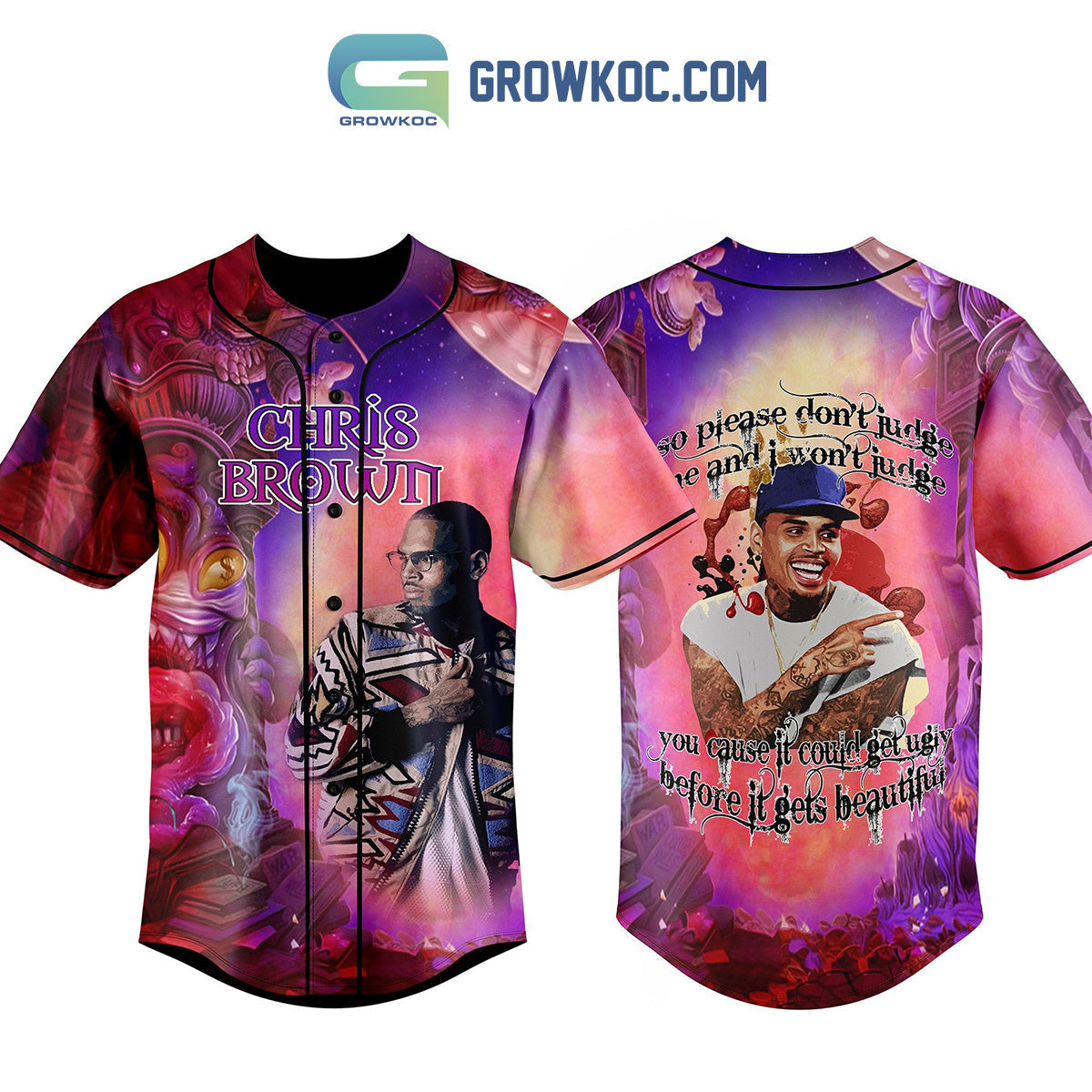 Chris Brown So Please Don’t Judge Me And I Won’t Judge Baseball Jersey baseball jersey product view 1