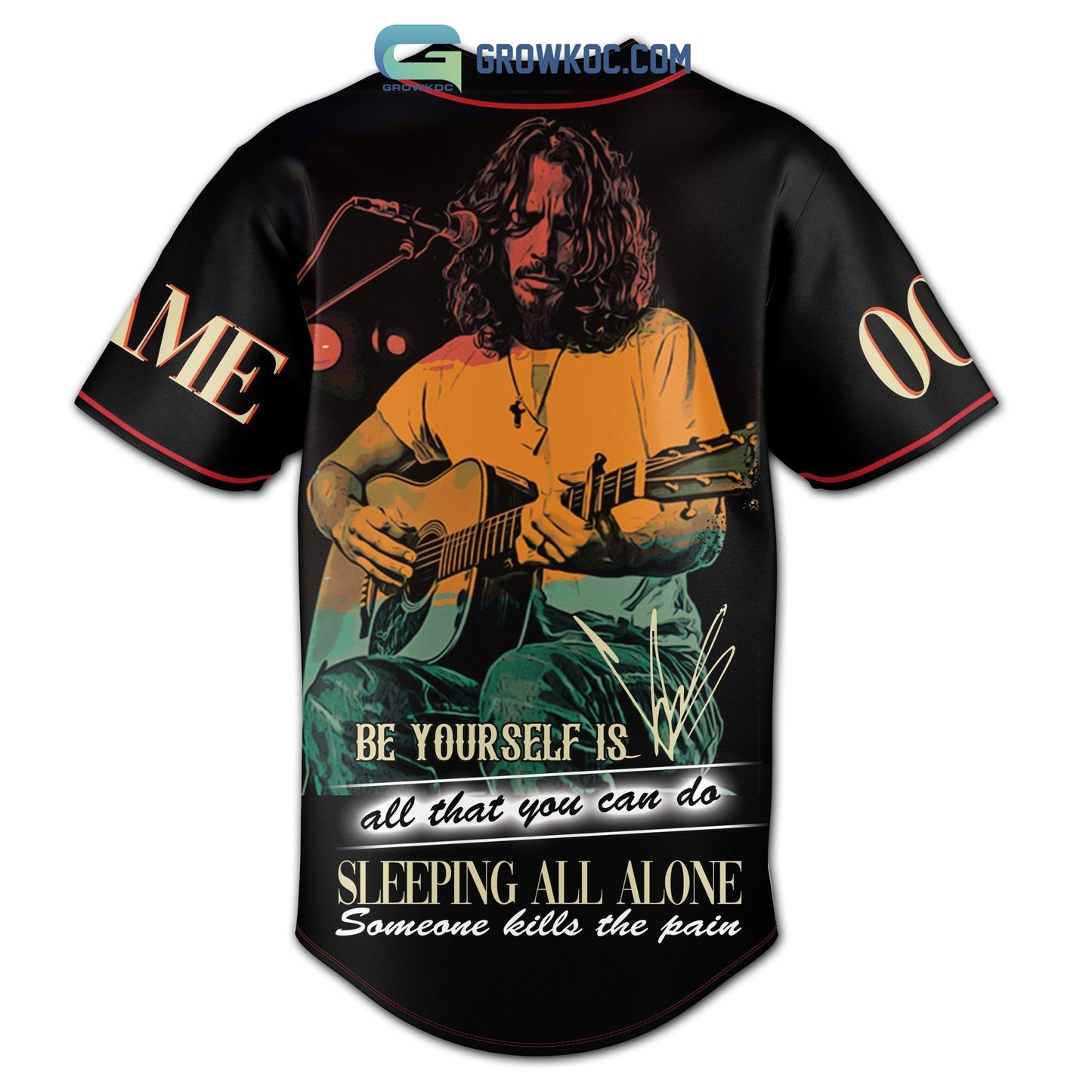 Chris Gornell Be Yourself Is All That You Can Do Personalized Baseball Jersey baseball jersey product view 3