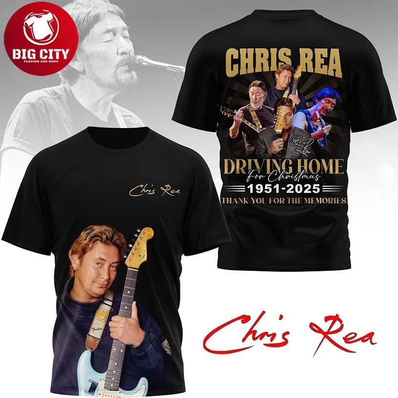Chris Rea Driving Home For Christmas Tribute 2025 Two Sided Shirt Unisex T-shirt, Sweatshirt, Hoodie, Long Sleeve Tee - T-Shirt, Sweatshirt, Hoodie