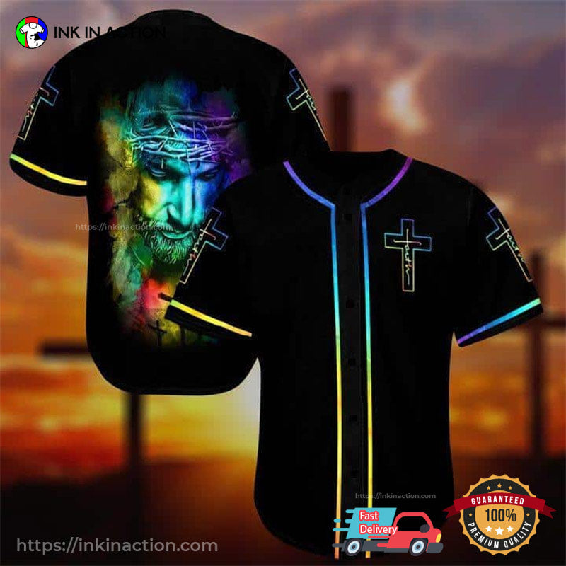 Christian Jesus Holy Cross Baseball Jersey baseball jersey product view 1