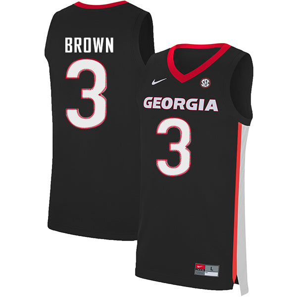 Christian Brown 3 V Collar Black College Football Jersey football jersey product view 1