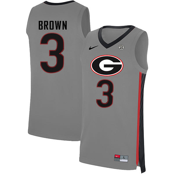 Christian Brown 3 V Collar Gray College Football Jersey football jersey product view 1
