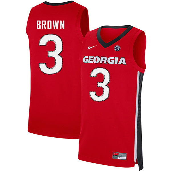 Christian Brown 3 V Collar Red College Football Jersey football jersey product view 1