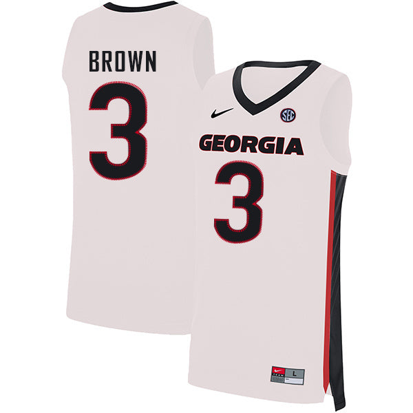 Christian Brown 3 V Collar White College Football Jersey football jersey product view 1