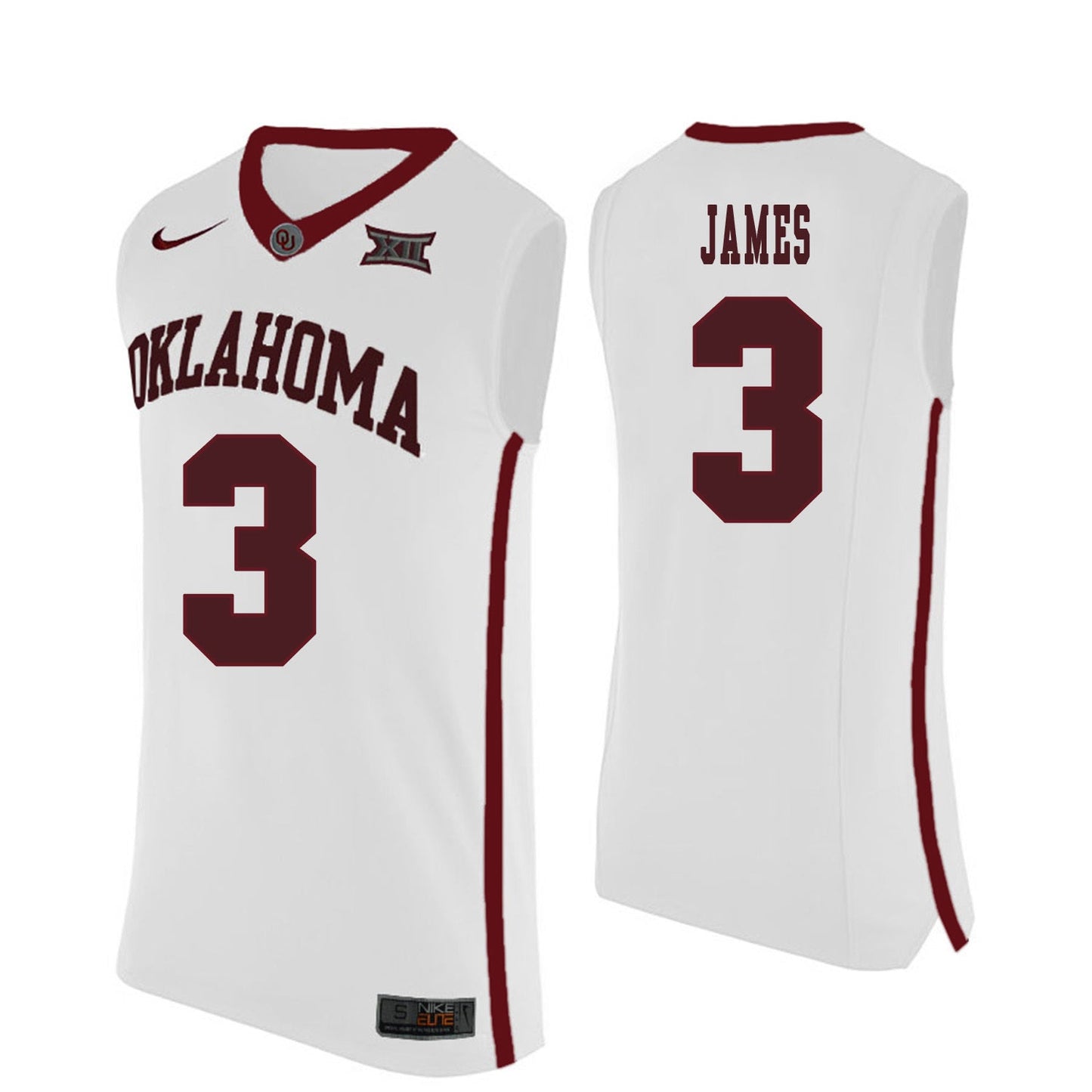 Christian James 3 White College Football Jersey football jersey product view 1