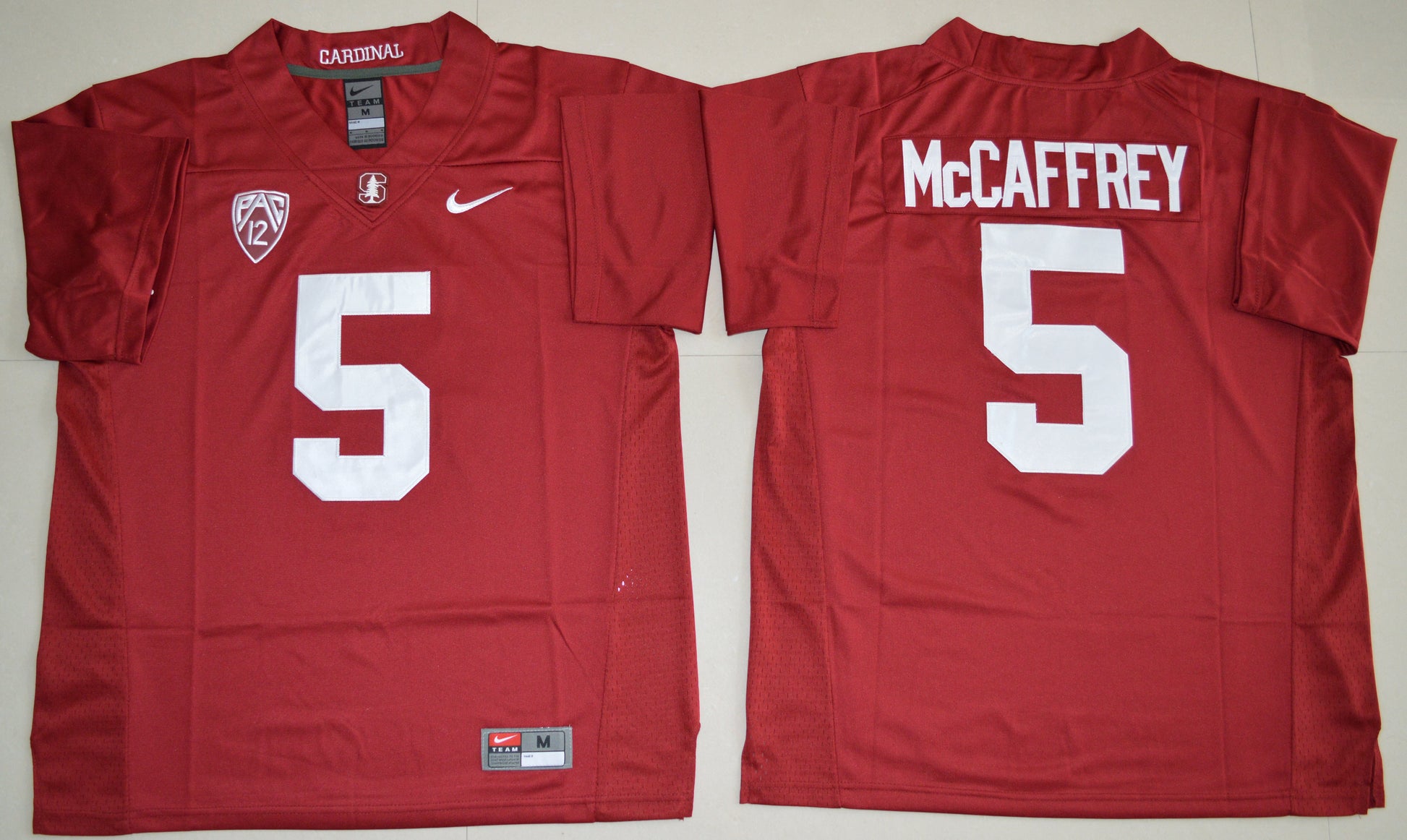 Christian McCaffrey 5 Red College Football Jersey football jersey product view 1