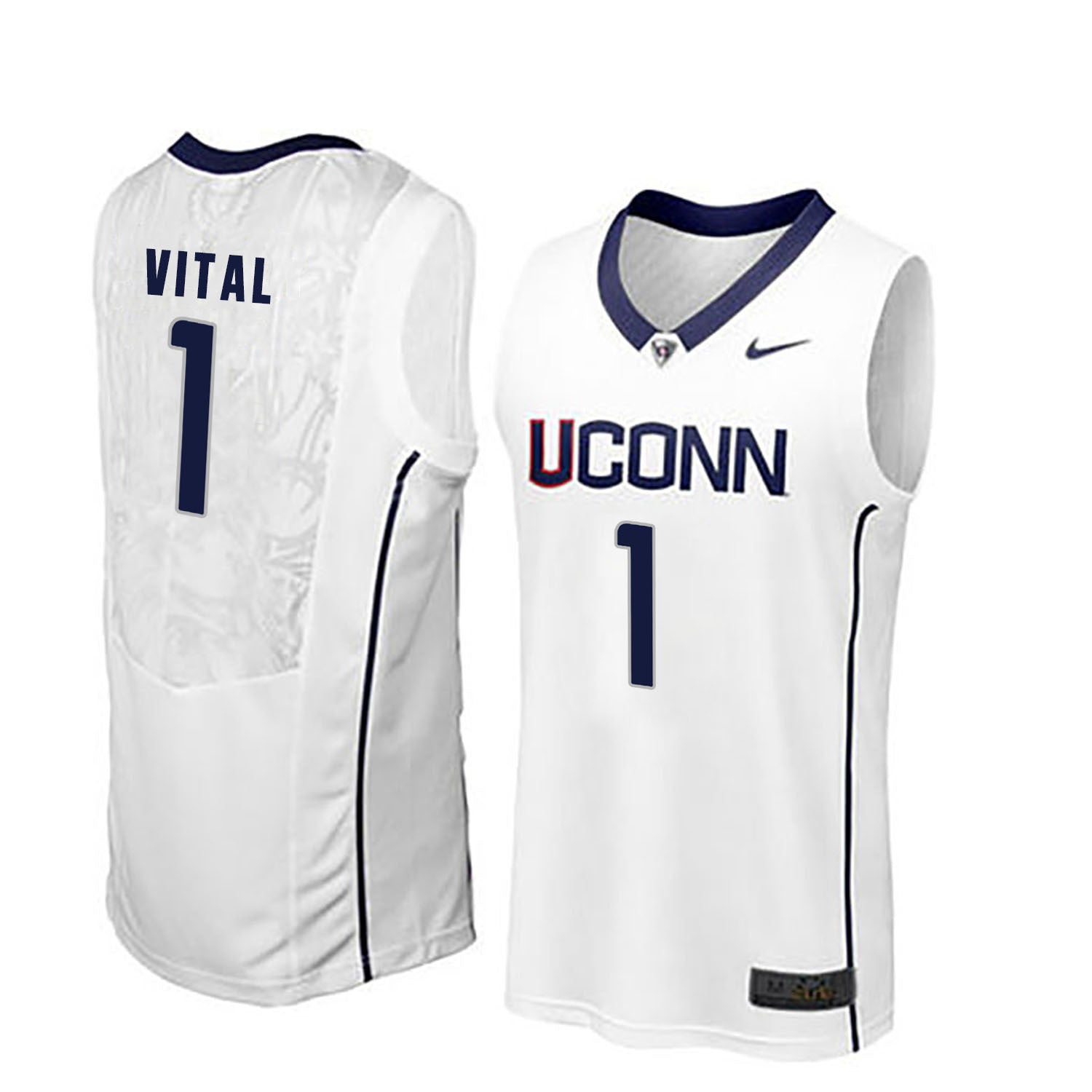 Christian Vital 1 Men White College Football Jersey football jersey product view 1