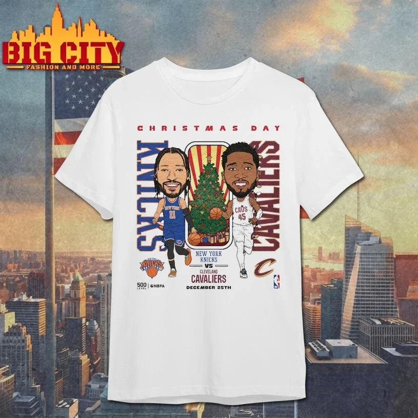 Christmas Day 2025 NBA Matchup Knicks Vs. Cavaliers shirt Unisex T-shirt, Sweatshirt, Hoodie, Long Sleeve Tee - T-Shirt, Sweatshirt, Hoodie