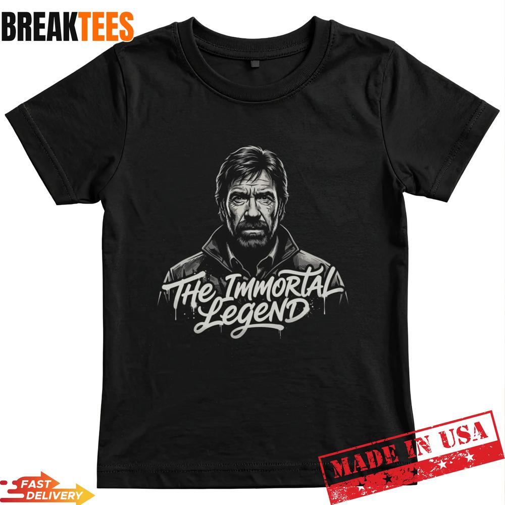 Chuck Norris The Immortal Legend T-Shirt  Minimalist Tribute Graphic Tee Unisex T-shirt, Sweatshirt, Hoodie, Long Sleeve Tee - T-Shirt, Sweatshirt, Hoodie