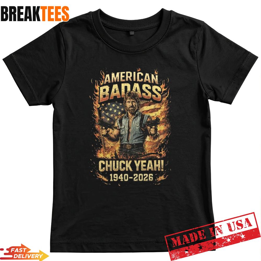Chuck Yeah American Badass Tribute 1940-2026 Vintage T-Shirt Unisex T-shirt, Sweatshirt, Hoodie, Long Sleeve Tee - T-Shirt, Sweatshirt, Hoodie