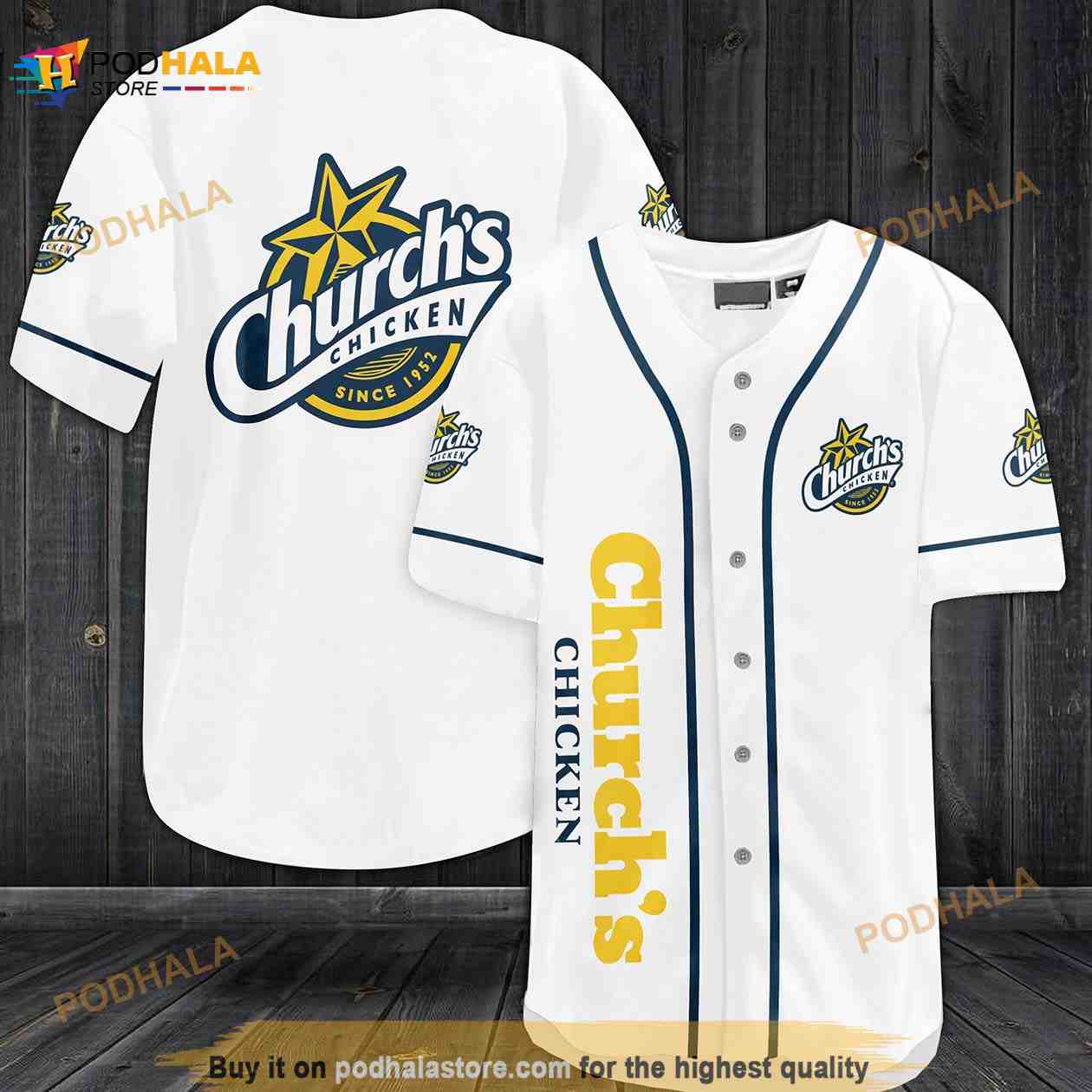 Chuck’s Chicken Since 1952 3D Baseball Jersey baseball jersey product view 1