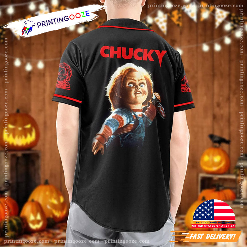 Chucky The Killer Halloween Movie Baseball Jersey baseball jersey product view 2