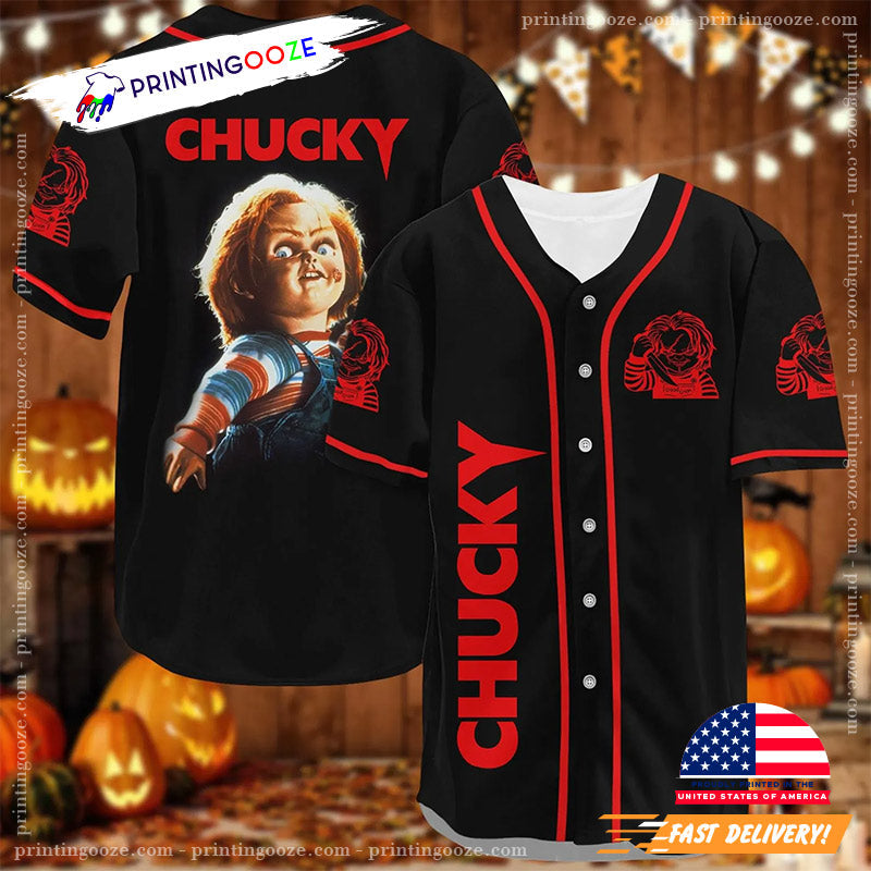 Chucky The Killer Halloween Movie Baseball Jersey baseball jersey product view 3