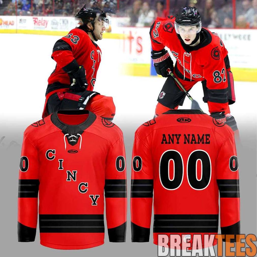 Cincinnati Cyclones 2026 Red Game Custom Hockey Jersey Unisex T-shirt, Sweatshirt, Hoodie, Long Sleeve Tee - T-Shirt, Sweatshirt, Hoodie