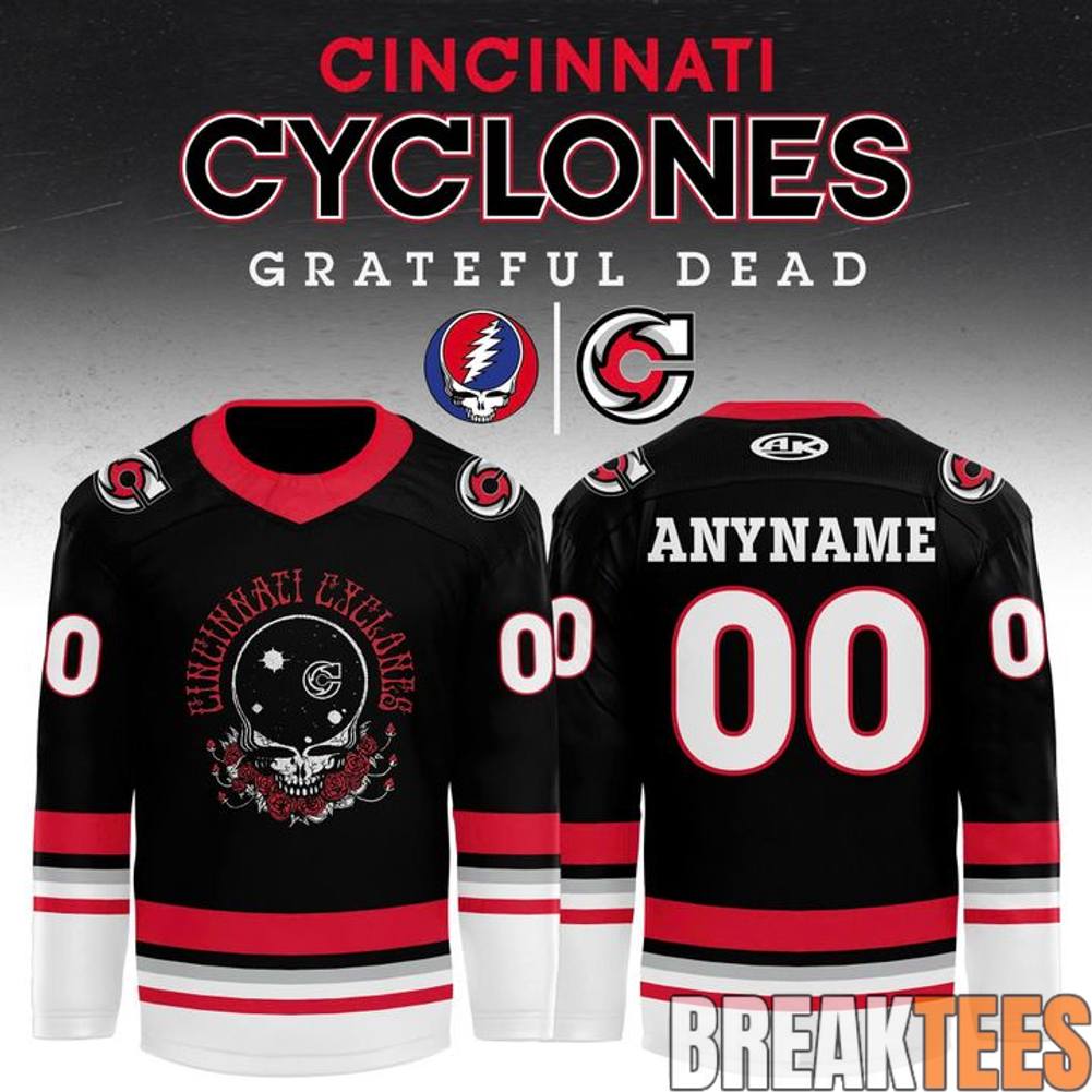 Cincinnati Cyclones x Grateful Dead Night Hockey Jersey hockey jersey product view 1