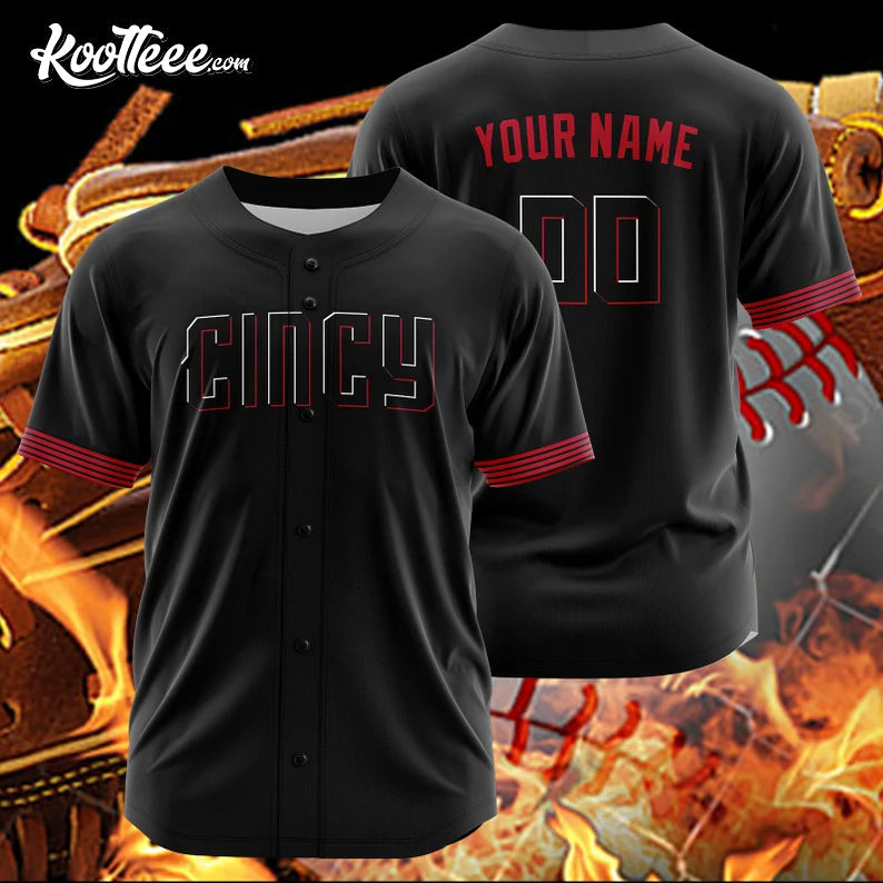 Cincinnati Reds City Connect Custom Baseball Jersey baseball jersey product view 1