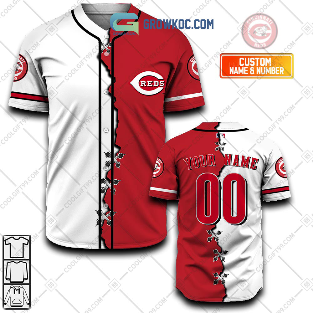 Cincinnati Reds MLB Personalized Mix Baseball Jersey baseball jersey product view 1
