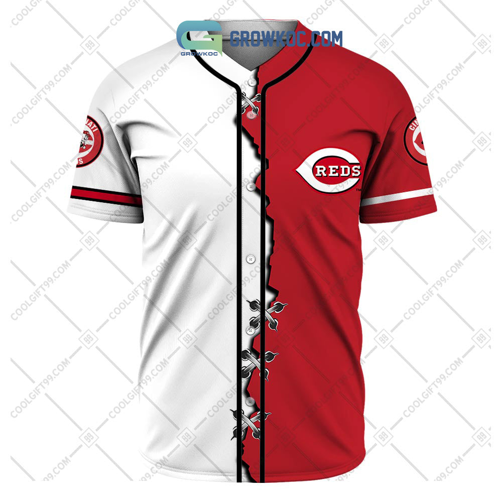 Cincinnati Reds MLB Personalized Mix Baseball Jersey baseball jersey product view 2