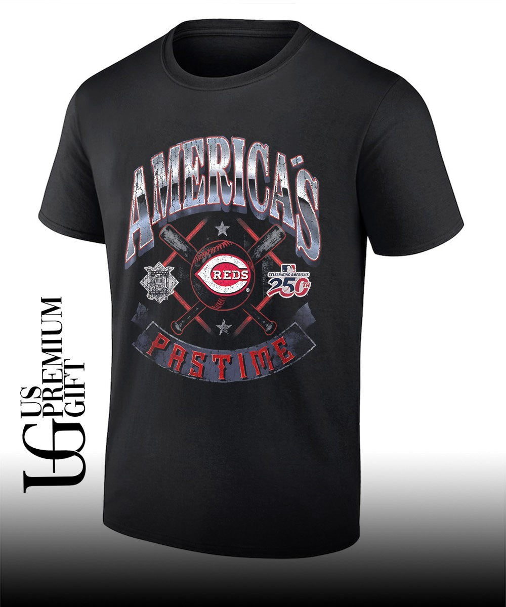 Cincinnati Reds baseball Americana 250th Pastime celebrating logo shirt Unisex T-shirt, Sweatshirt, Hoodie, Long Sleeve Tee - T-Shirt, Sweatshirt, Hoodie