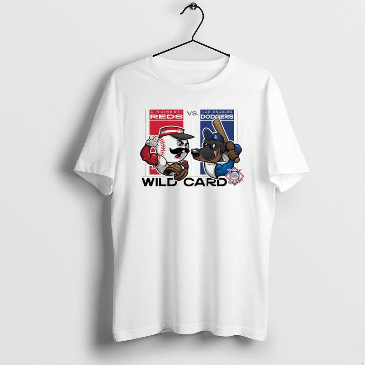 Cincinnati Reds Vs Los Angeles Dodgers 2025 Mlb Wild Card Matchup Mascot T Shirts Unisex T-shirt, Sweatshirt, Hoodie, Long Sleeve Tee - T-Shirt, Sweatshirt, Hoodie