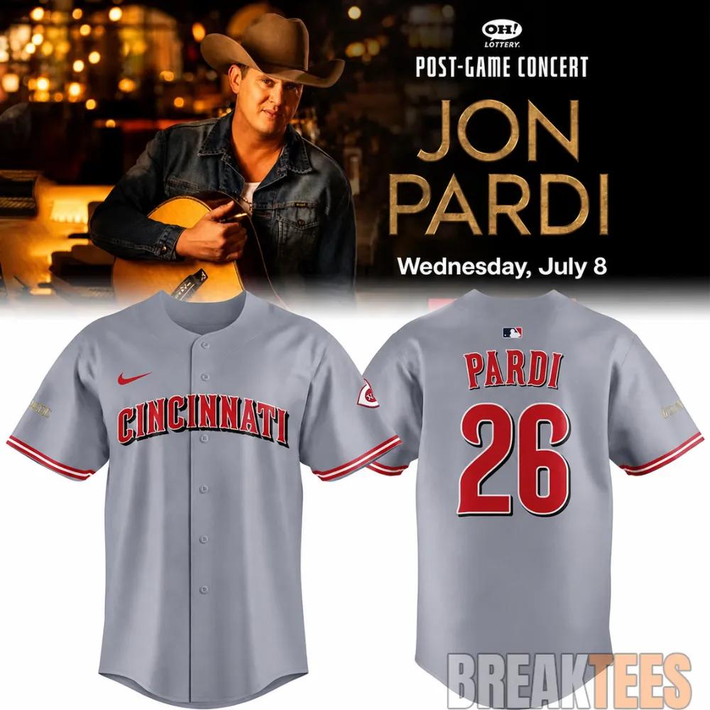 Cincinnati Reds x Jon Pardi 2026 Concert Night Baseball Jersey Unisex T-shirt, Sweatshirt, Hoodie, Long Sleeve Tee - T-Shirt, Sweatshirt, Hoodie