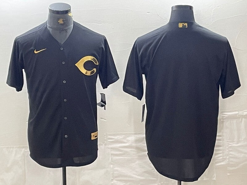Cincinnati Reds Black Gold 4 Edition Style 6 Baseball Jersey baseball jersey product view 1