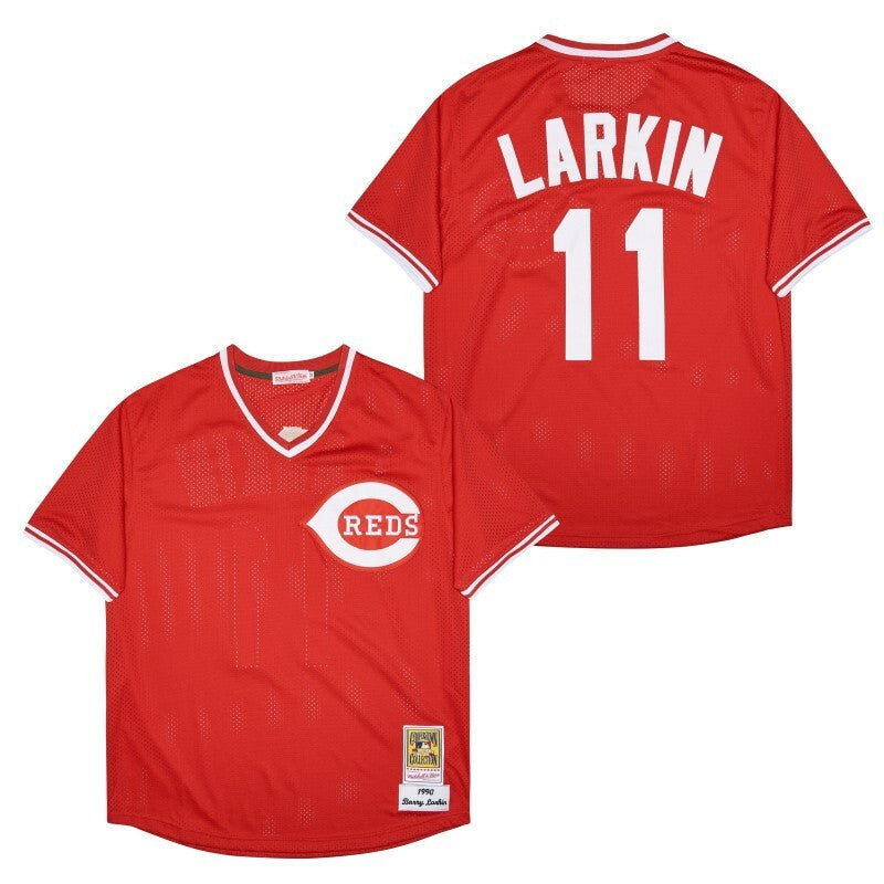 Cincinnati Reds #11 Barry Larkin Style 3 Baseball Jersey baseball jersey product view 1