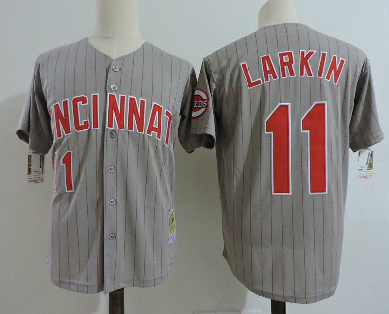 Cincinnati Reds #11 Barry Larkin Style 8 Baseball Jersey baseball jersey product view 1