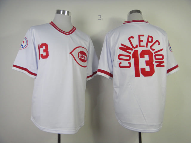 Cincinnati Reds #13 Reds 13# White Retro 1976 Baseball Jersey baseball jersey product view 1