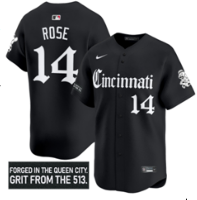Cincinnati Reds #14 Pete Rose Reds 5 Collaboration Style 3 Baseball Jersey baseball jersey product view 1