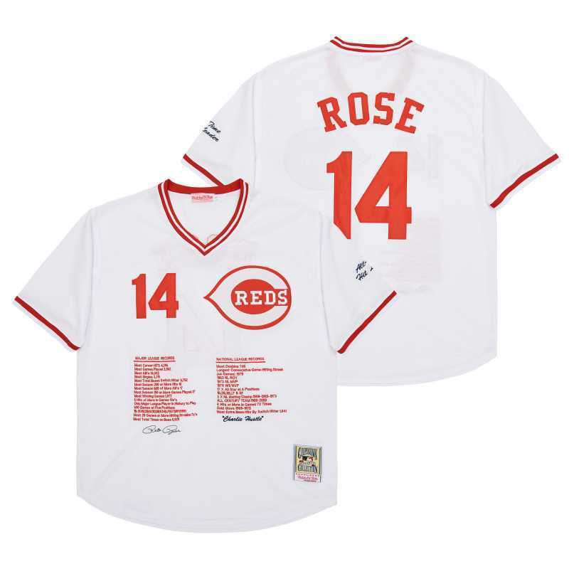 Cincinnati Reds #14 Pete Rose Style 5 Baseball Jersey baseball jersey product view 1